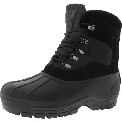Polar Range Peak Mens Two Tone Man Made Winter & Snow Boots In Black
