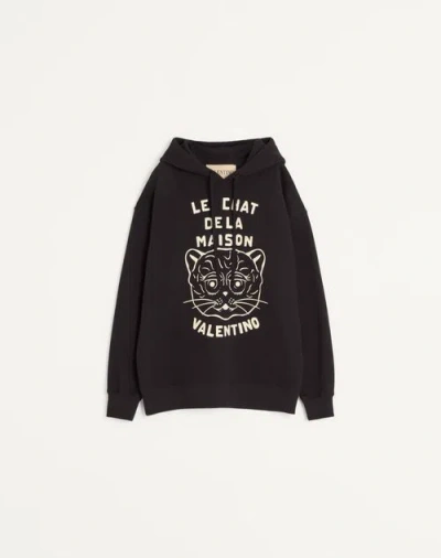 Valentino Garavani Sweatshirt With Le Chat De La Maison Patch In Black