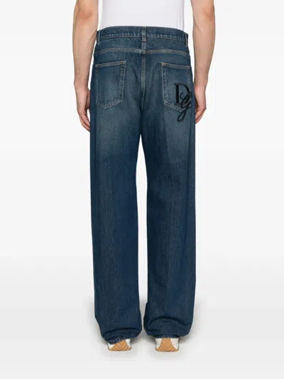 Dolce & Gabbana Logo-patch Jeans In Blue
