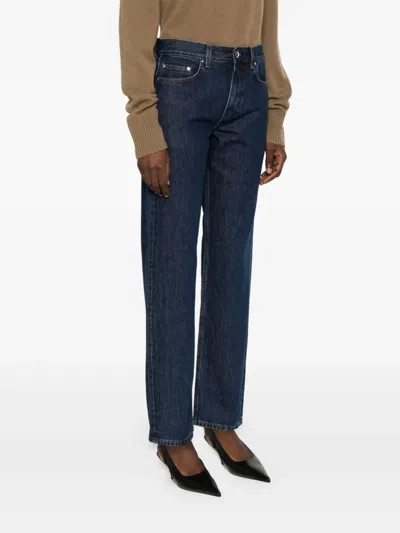 Totême Toteme Jeans With Logo Application In Blue