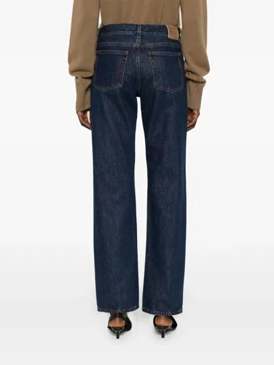 Totême Toteme Women Jeans With Logo Application In Blue