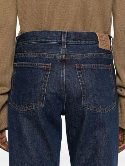 Totême Toteme Women Jeans With Logo Application In Blue