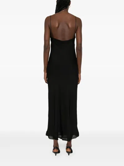 Totême Silk Satin Slip Dress In Black