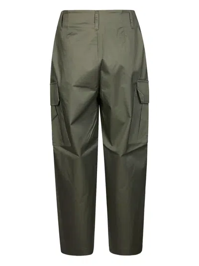 Alpha Studio Cotton-blend Trousers In Green