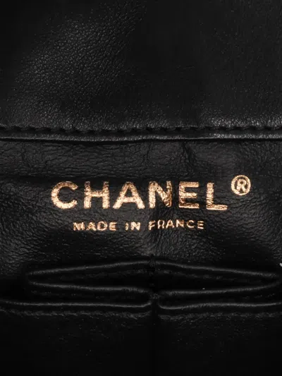 Pre-owned Chanel 2009-2010 Cc Quilted Lambskin Double Flap Shoulder Bag In Black