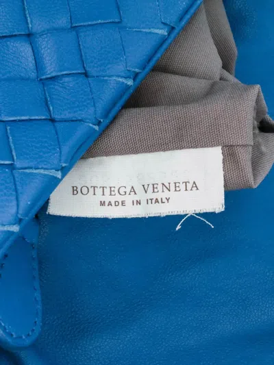 Pre-owned Bottega Veneta 2012-2024 Nappa Intrecciato Flap Crossbody Bag In Blue