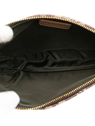 Pre-owned Dior 2001 Mini Issimo Canvas Saddle Pochette Shoulder Bag In Brown