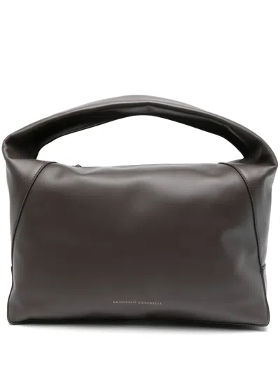 Brunello Cucinelli Hobo Dc Duo Shoulder Bag In Brown