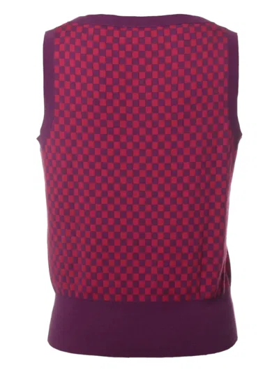 Pre-owned Louis Vuitton 1990-2010s Checkerboard Vest In Purple