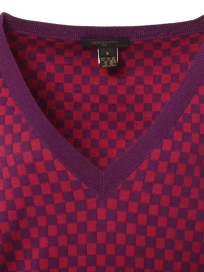 Pre-owned Louis Vuitton 1990-2010s Checkerboard Vest In Purple