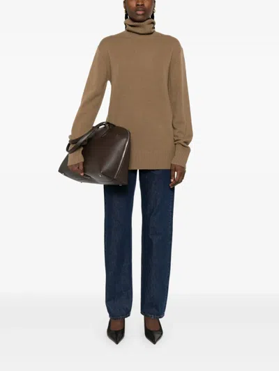 Totême Toteme Cashmere Turtle-neck Jumper In Brown