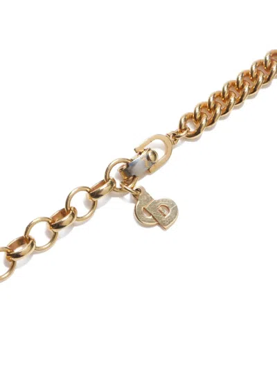 Pre-owned Dior 1990-2015 Chain-detail Necklace In Gold
