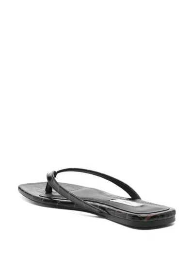Totême Toteme Leather Thong Sandals In Black