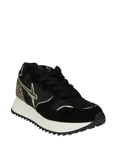 W6yz Leopard-print Sneakers In Black