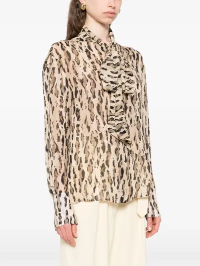 The Nina Studio Leopard-print Shirt In Neutrals
