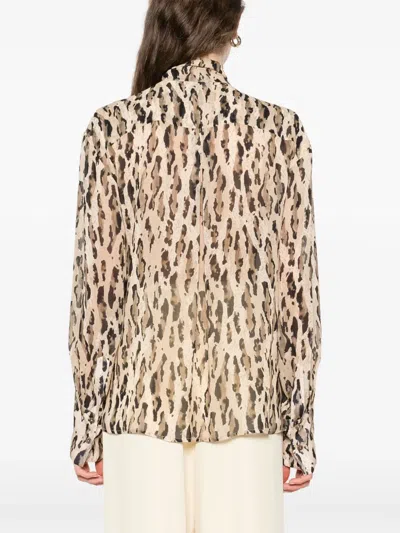 The Nina Studio Leopard-print Shirt In Neutrals