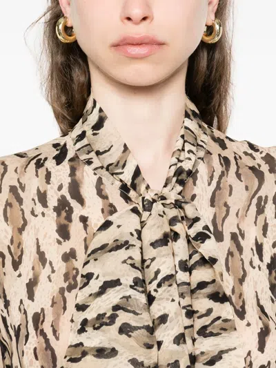 The Nina Studio Leopard-print Shirt In Neutrals