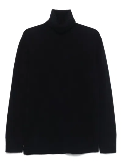 Totême Double-knit Turtleneck Sweater In Blue