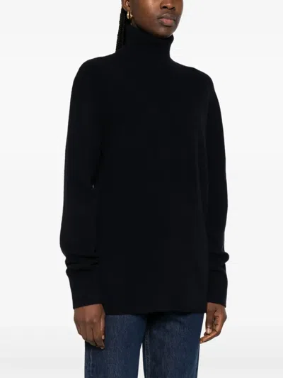 Totême Double-knit Turtleneck Sweater In Blue