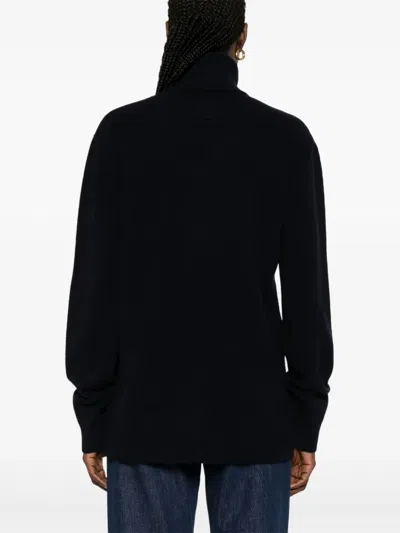Totême Double-knit Turtleneck Sweater In Blue