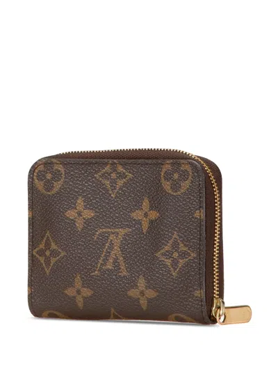 Pre-owned Louis Vuitton 2009 Monogram Zippy Purse Coin Pouch In Brown