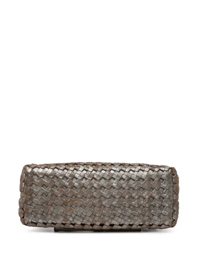Pre-owned Bottega Veneta 2000-2007 Limited Edition Intrecciato Frame Shoulder Bag In Brown