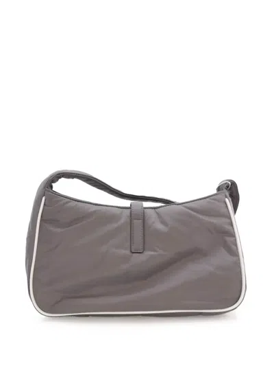 Pre-owned Saint Laurent 2022 Nylon Le 5 A 7 Shoulder Bag In Grey
