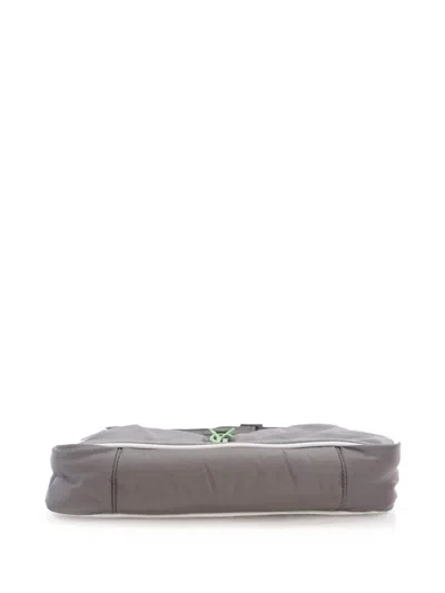 Pre-owned Saint Laurent 2022 Nylon Le 5 A 7 Shoulder Bag In Grey