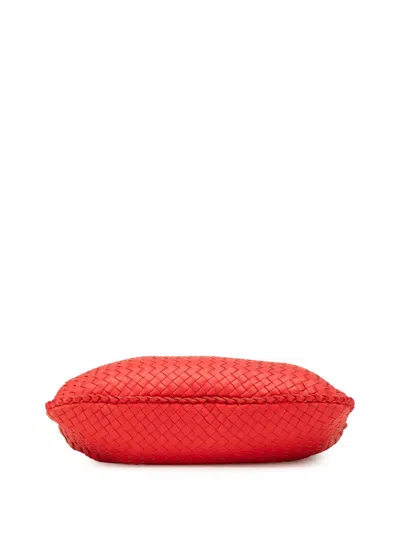 Pre-owned Bottega Veneta 2012-2024 Small Nappa Intrecciato Veneta Hobo Bag In Red
