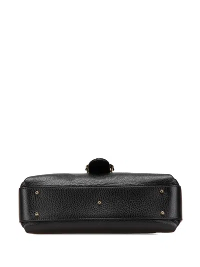 Pre-owned Gucci 2000-2015 Small Dollar Calf Interlocking G Satchel In Black