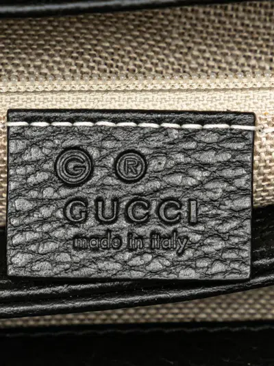 Pre-owned Gucci 2000-2015 Small Dollar Calf Interlocking G Satchel In Black