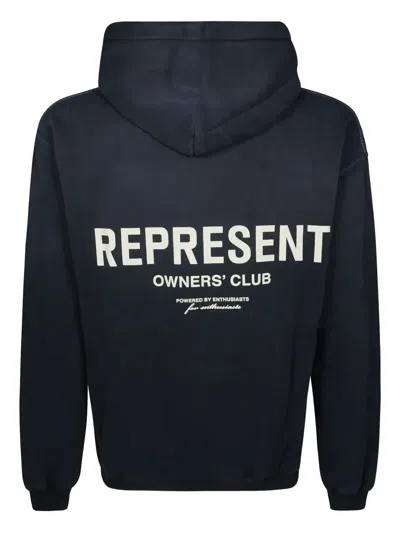 Represent Relaxed Fit Hoodie With Graphic Back And Subtle Logo In Blue