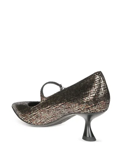 Sergio Levantesi Metallic Mary Jane Pump With Pointed Toe In Black