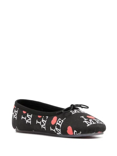 Ashley Williams I Heart Me Melody Ballerina Shoes In Black