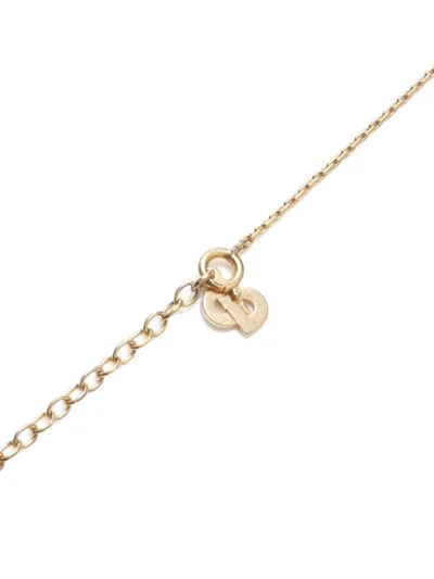Pre-owned Dior 1990-2015 Rhinestone-embellished Pendant Necklace In Gold
