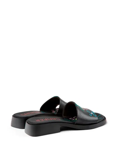 Camper X Twins Dana Sandals In Black
