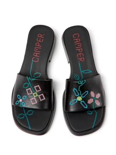 Camper X Twins Dana Sandals In Black