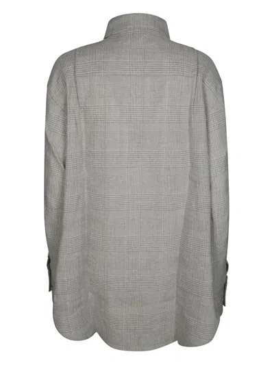The Andamane Oversize Georgian Shirt Chest Pocket In Grey