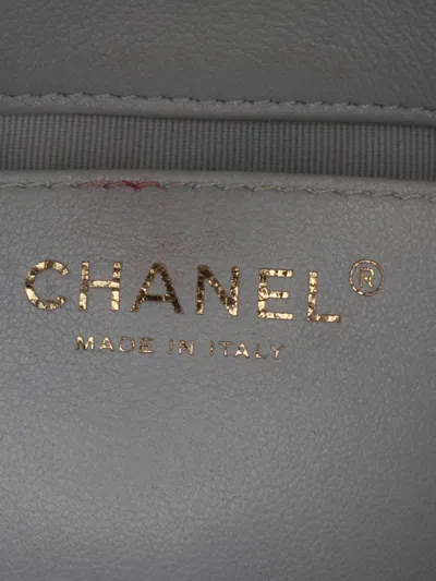 Pre-owned Chanel 2021-2024 Mini Calfskin Chain Around Flap Crossbody Bag In Grey