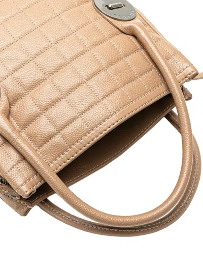 Pre-owned Chanel 2004-2005 Choco Bar Caviar Button Handbag In Brown