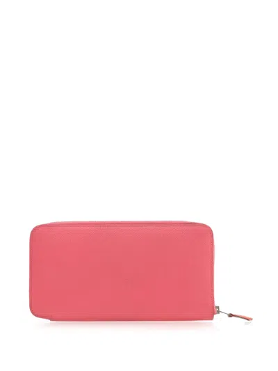 Pre-owned Hermes 2017 Epsom Silk In Wallet Long Wallets In Pink