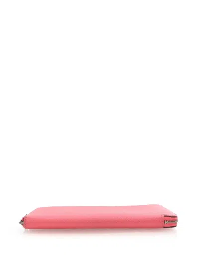 Pre-owned Hermes 2017 Epsom Silk In Wallet Long Wallets In Pink