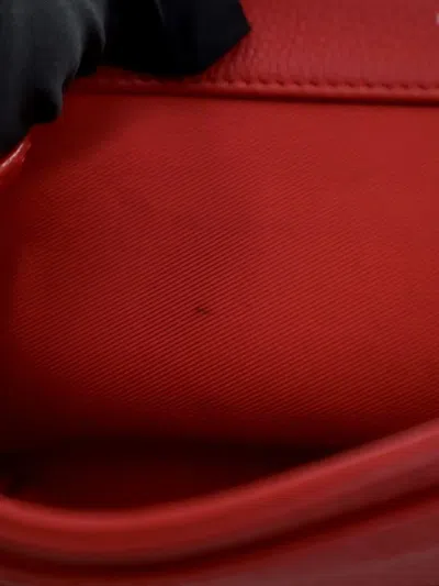 Pre-owned Louis Vuitton 2015 Leather Lockme Ii Bb Satchel In Red