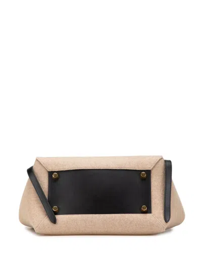 Pre-owned Celine 2016 Mini Felt Belt Bag Satchel In Brown