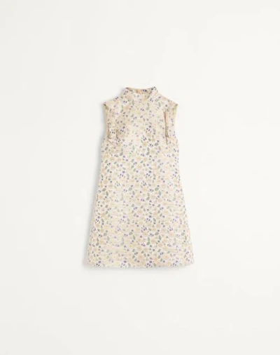 Valentino Robe Courte En Jacquard Lurex Garden Femme Multicolor 38 In Multicolor