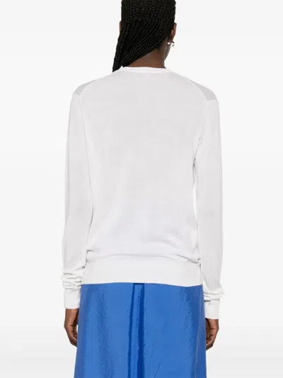 Totême Crewneck Knit Long Sleeves In White