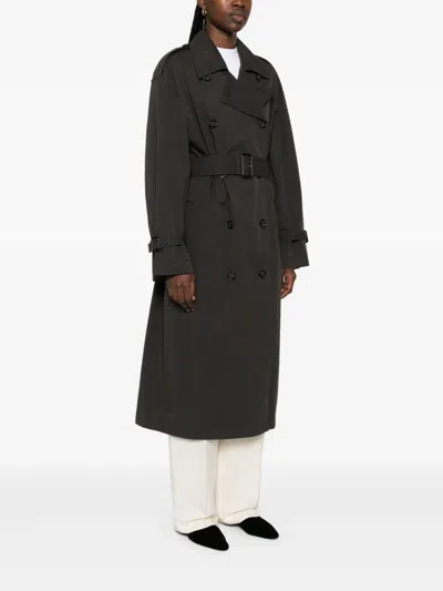 Totême Toteme Cotton Blend Trench Coat In Black