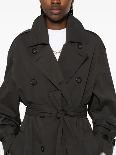 Totême Toteme Cotton Blend Trench Coat In Black