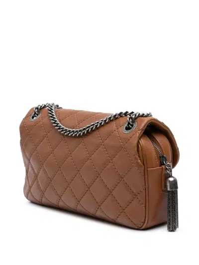 Pre-owned Chanel 2013-2014 Paris Edinburgh Medium Calfskin Coco Sporran Flap Crossbody Bag In Brown
