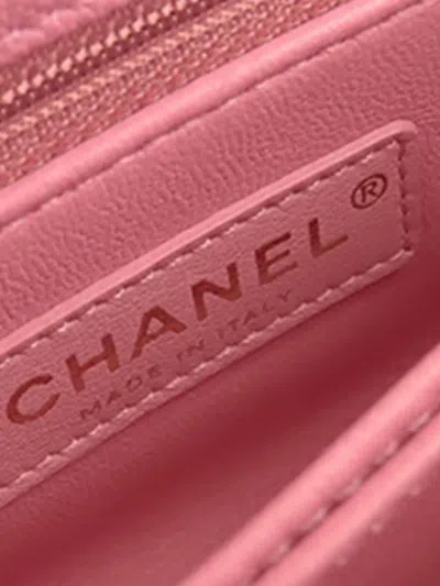 Pre-owned Chanel 2021 Extra Mini Caviar And Lizard Embossed Coco Top Handle Bag Satchel In Pink